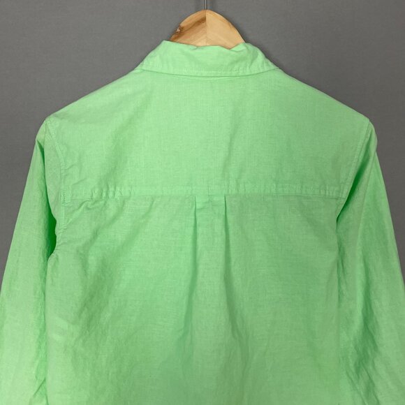 Universal Thread Crop Top Light Neon Green Cotton Linen Size XS Long Sleeves - Picture 8 of 9